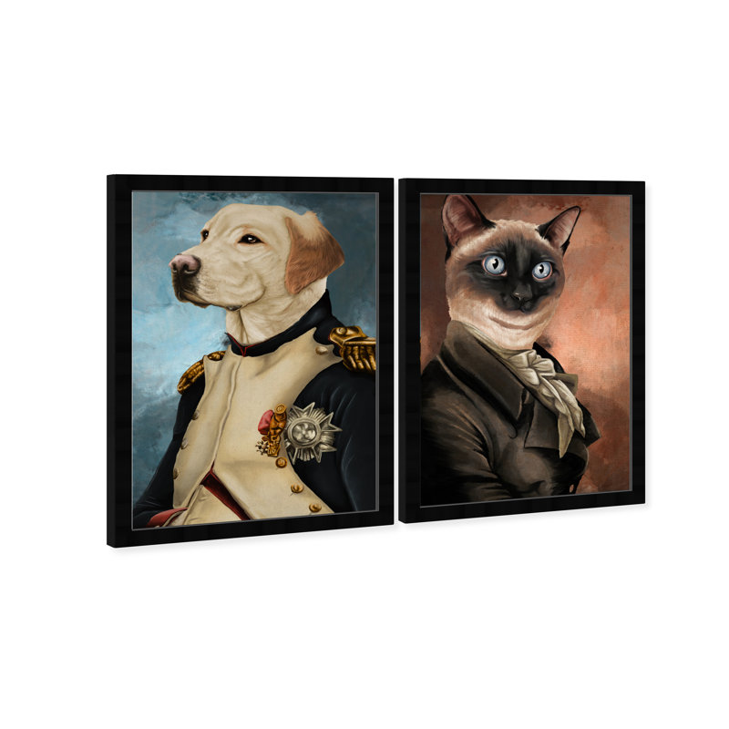 «Animals Gentlemen Pet», impression d'art mural traditionnel sur papier blanc