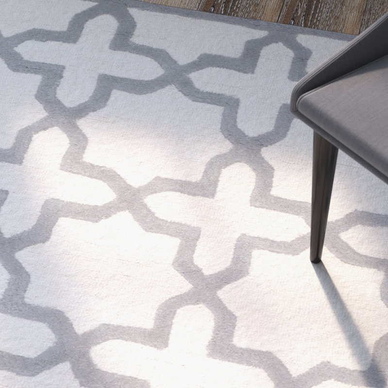 Cannen Hand Tufted Wool Geometric Rug, Rectangle 2'6" x 4'