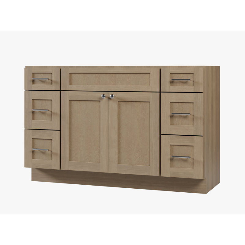 Base de meuble-lavabo simple 54 po Disar, Chêne naturel