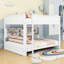 Grand lit superposé en bois avec échelle et tablettes de rangement-1234653315