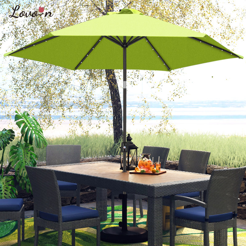 Lighted Market Parasol, Apple Green