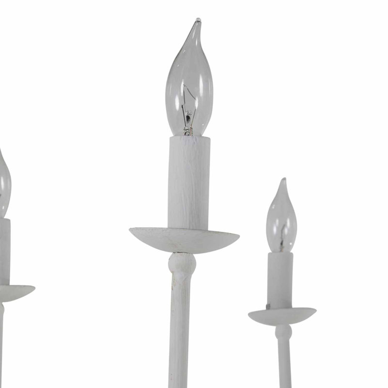 Lilly 8 - Light Candle Style Chandelier, Plaster White