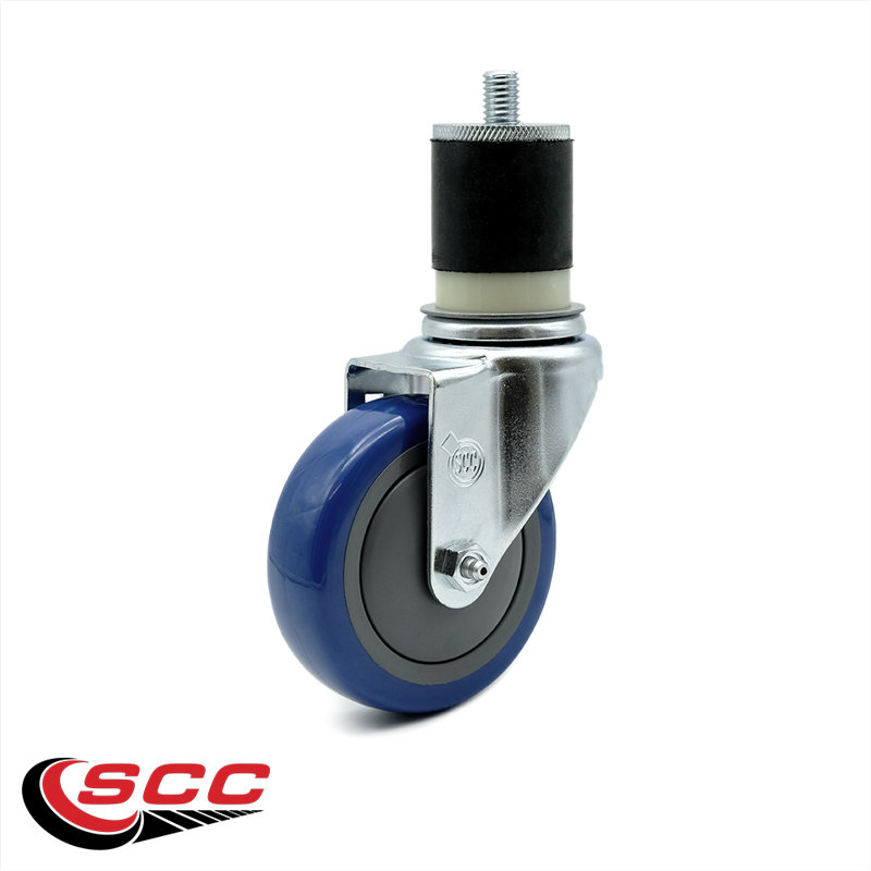 Polyurethane Expanding Caster, Blue