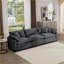 Canapé modulaire Mid-Century 3 places avec 5 coussins | Tissu velours côtelé gris ardoise-716866906