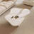 51" Modern White Coffee Table, Cloud Shaped, with Drawers, Sintered Stone Top