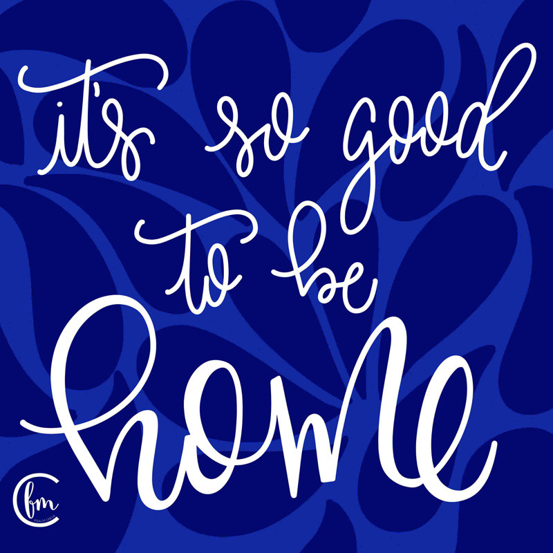 Good to be Home - Art textuel, H 12 po x l 12 po, Non, Toile tendue