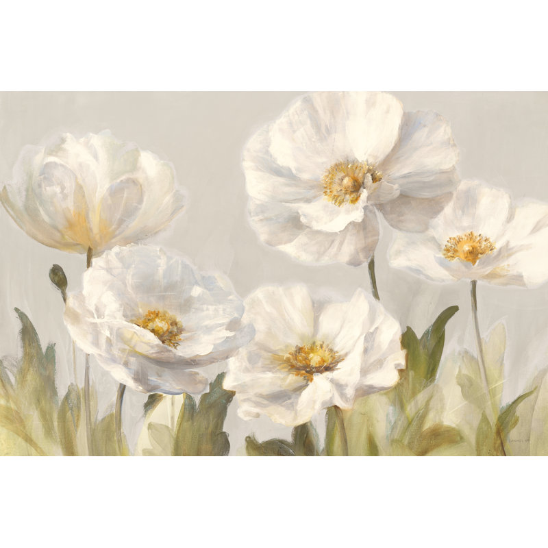 White Anemones by Danhui Nai - Wrapped Canvas Print, 20cm H x 30cm W x 3.8cm D