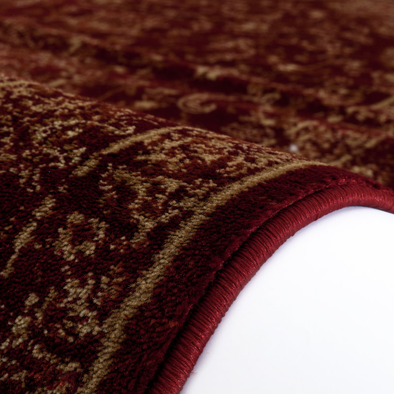 Tapis bourgogne à motif oriental Gidran, Rectangle 5 pi 2 po x 7 pi 2 po