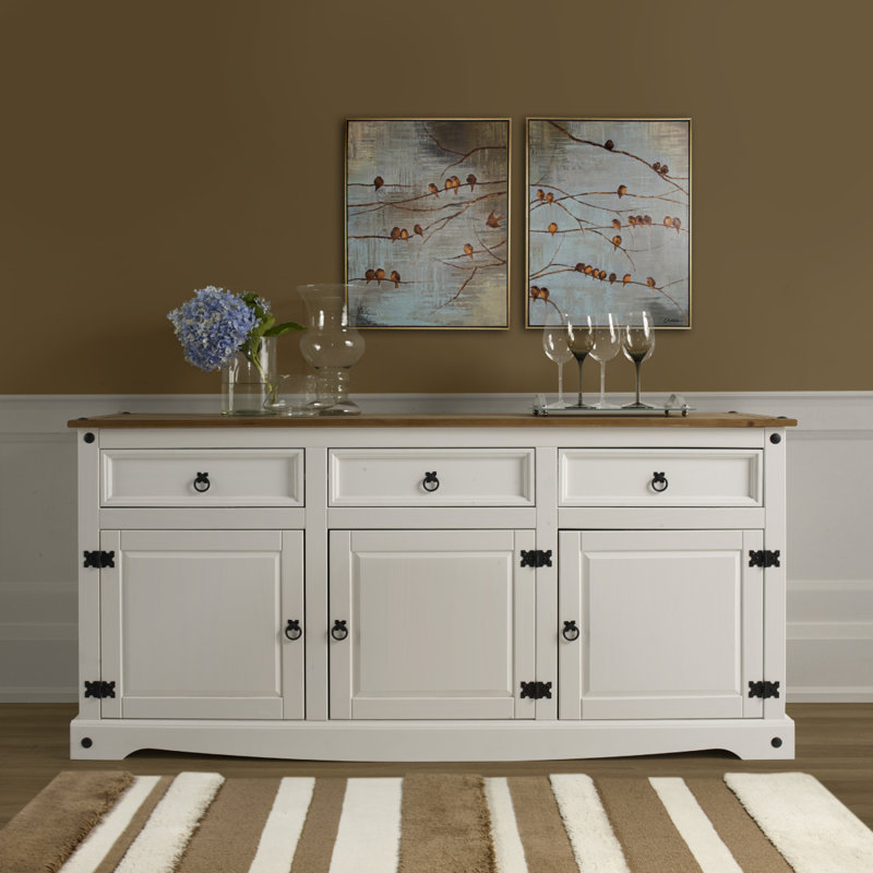 Corona 65.91'' Sideboard,  White Wash, 31.69" H x 65.91" W x 16.93" D