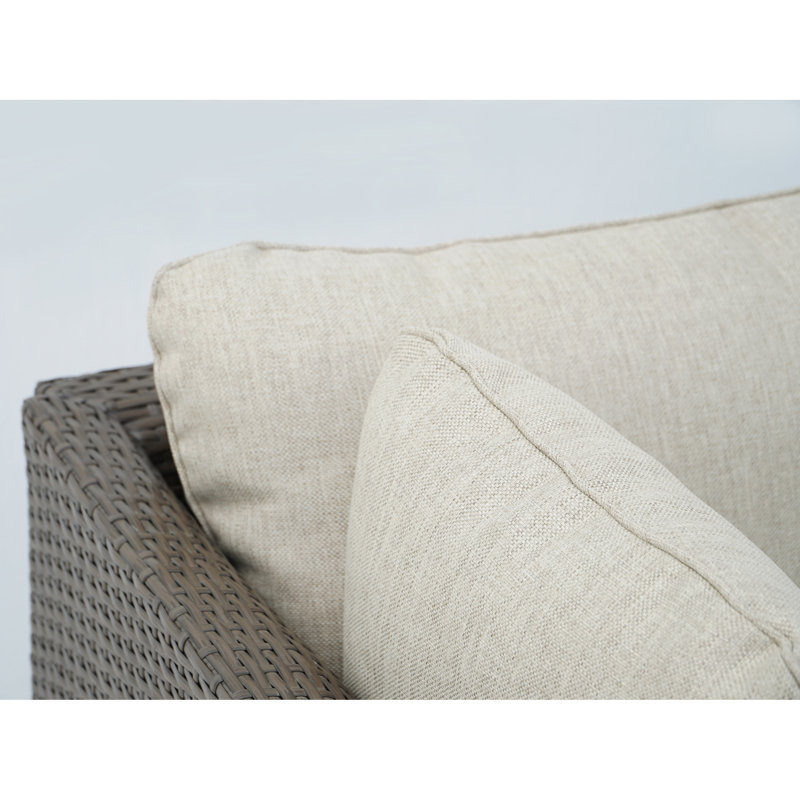 Ensemble de canapé modulaire d'extérieur en osier 8 pièces avec chaises et tables Deko Living, avec housses de coussin interchangeables et modèle rouge
