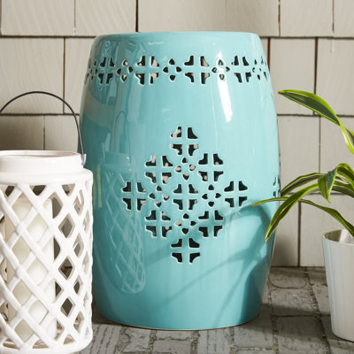 Iowa Park Ceramic Accent Stool
