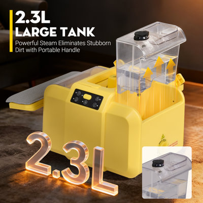 Steam Cleaner, 293°f 70 Psi Powerful High-pressure Commercial Steamer Cleaner With Unlimited Steam Injection, 3mins Fast Heat-up, 2.2l Capacity, 14 Accessories For Floors, Grout, Upholstery & Deep Cleaning,yellow