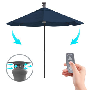 Above Height 9 Feet Smart Umbrella with Remote Control, Wind Sensor, Solar Panel, LED Lighting