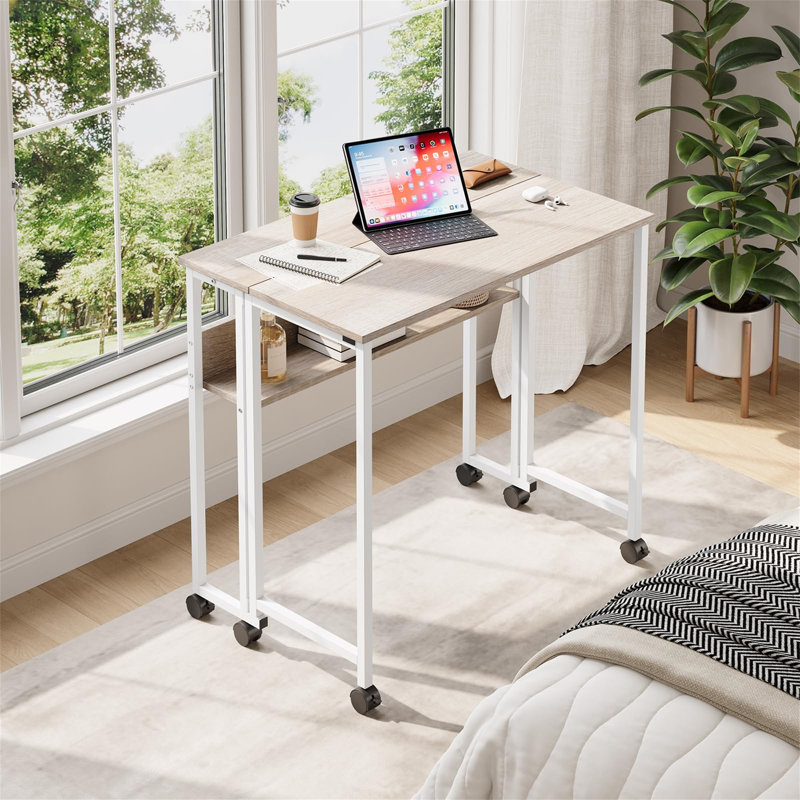 80Cm W Rectangular Computer Desk, Beige/White