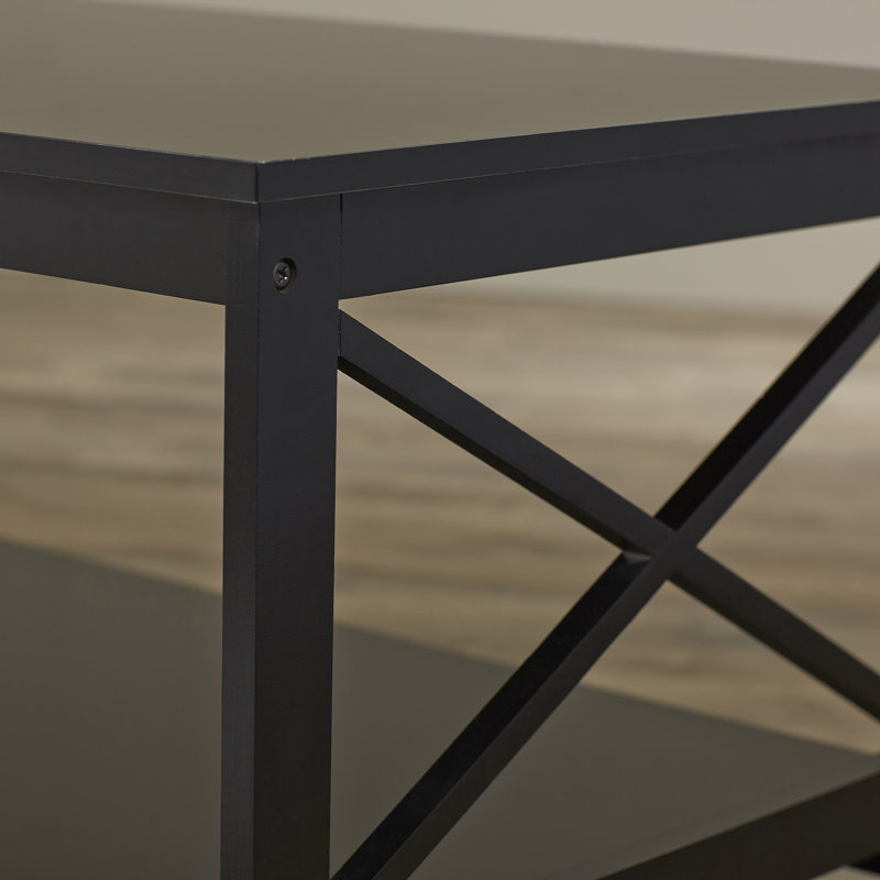 Darek 4 Legs Coffee Table with Storage, Black
