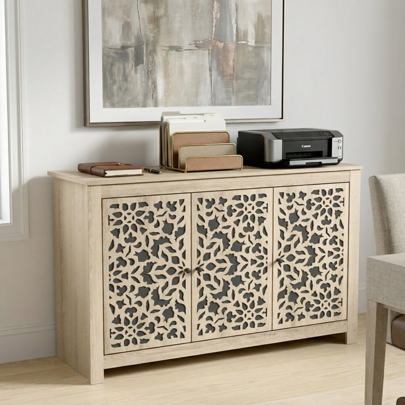 Culbreath Arrastia 3 Door Wide Sideboard, Oslo Oak, Barli