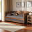 Ever Mid-Century Modern Finished Wood Daybed in Brown, 34.76'' H X 77.91'' W X 56.22'' L