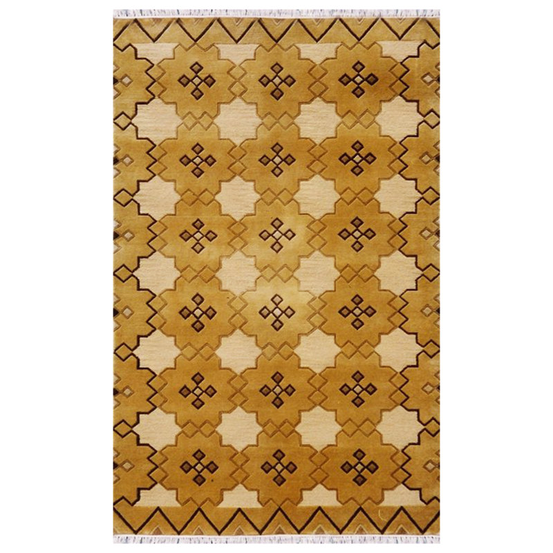 Tapis de zone en laine 5 pi x 8 po one-of-kind à la main noué la Lamanna