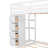 Twin Over Full Bunk Bed With 3-Layer Shelves, Drawers And Storage Stairs-109584476