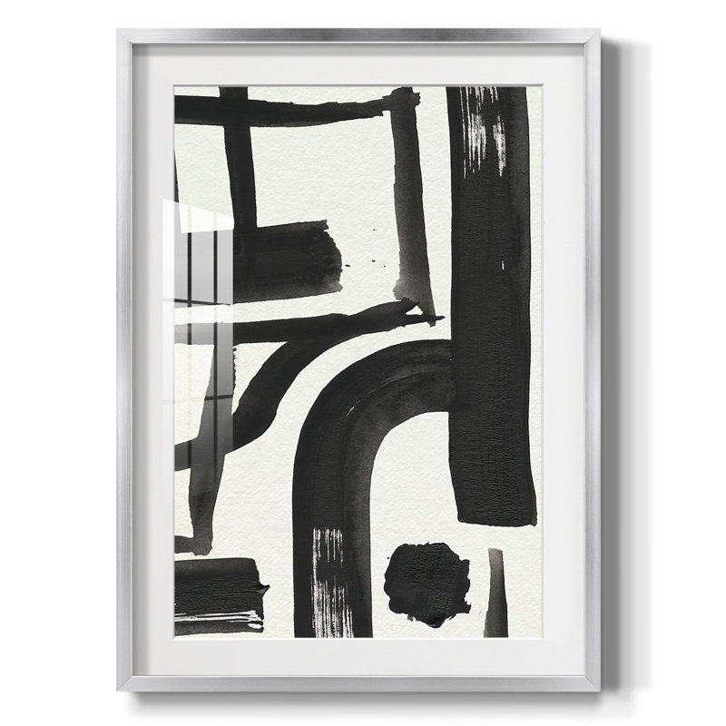 «Inkwell Intersect I», reproduction encadrée de qualité supérieure - prête à être accrochée, Blanc, Papier avec cadre argenté