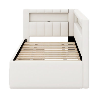 Upholstered Platform Daybed With Trundle Bed, Upholstered Bed Frame With USB by Brayden Studio