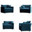 Ensemble de canapé simple avec 2 fauteuils rembourrés en chenille et coussins décoratifs confortables-379590145