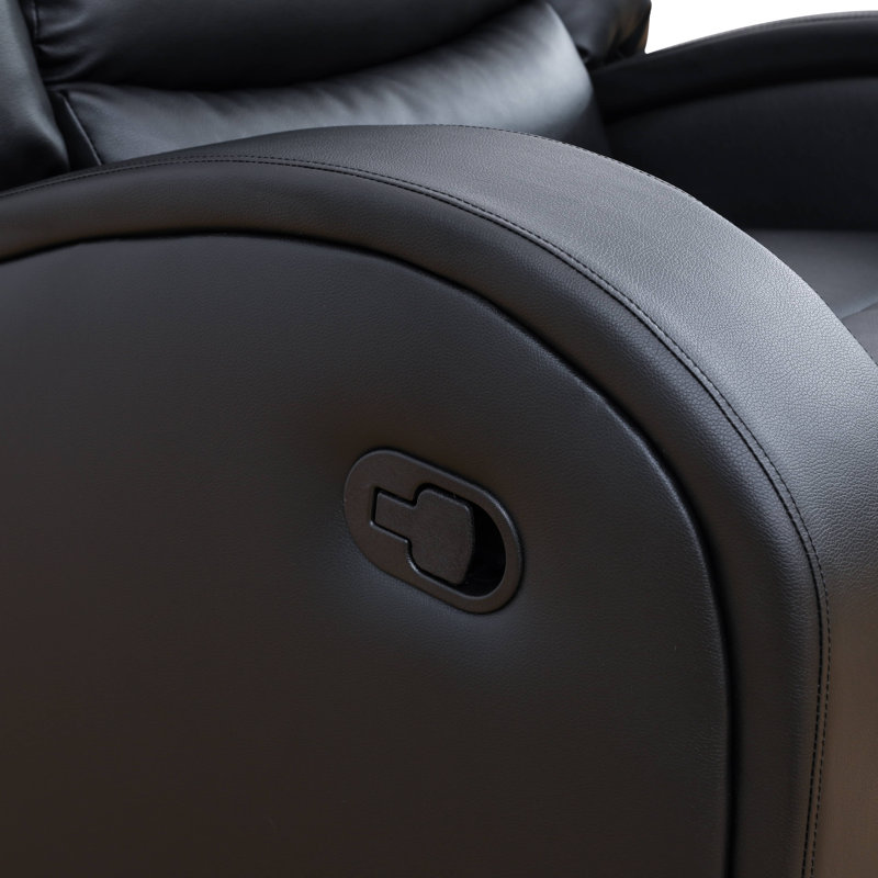 Hamal 33"Faux Leather Recliner, Black