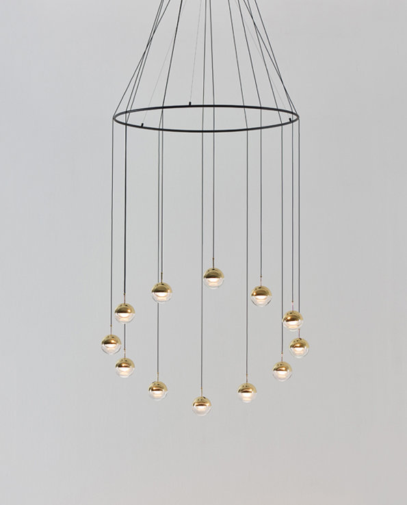 Dora 12 - Light LED Pendant, Brass