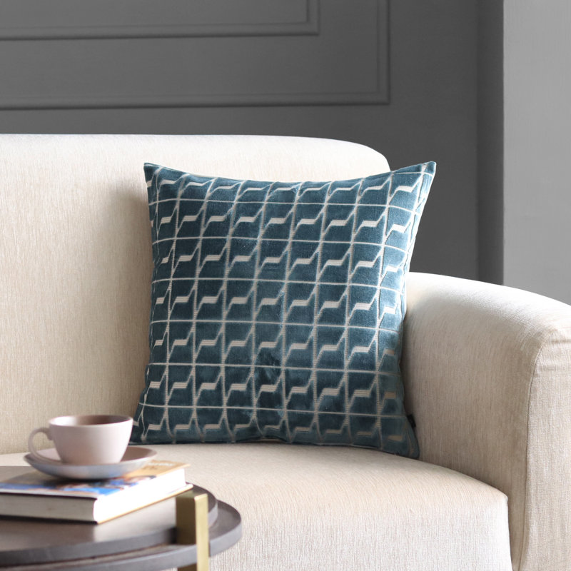 Palette Woven Square Pillow Cover, Pastel Blue