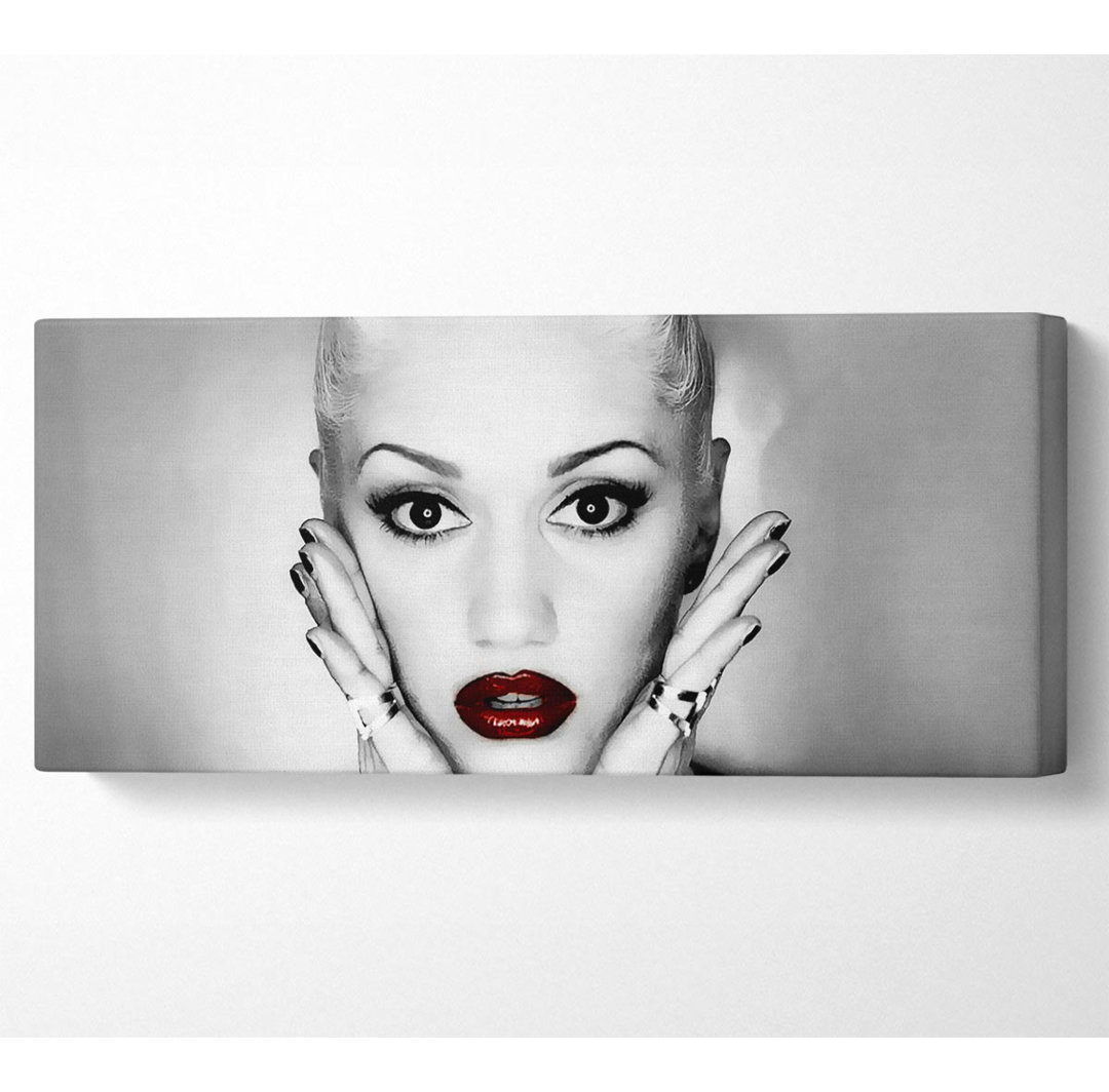 Gwen Stefani Rote Lippen - Kunstdrucke auf Leinwand - Wrapped Canvas