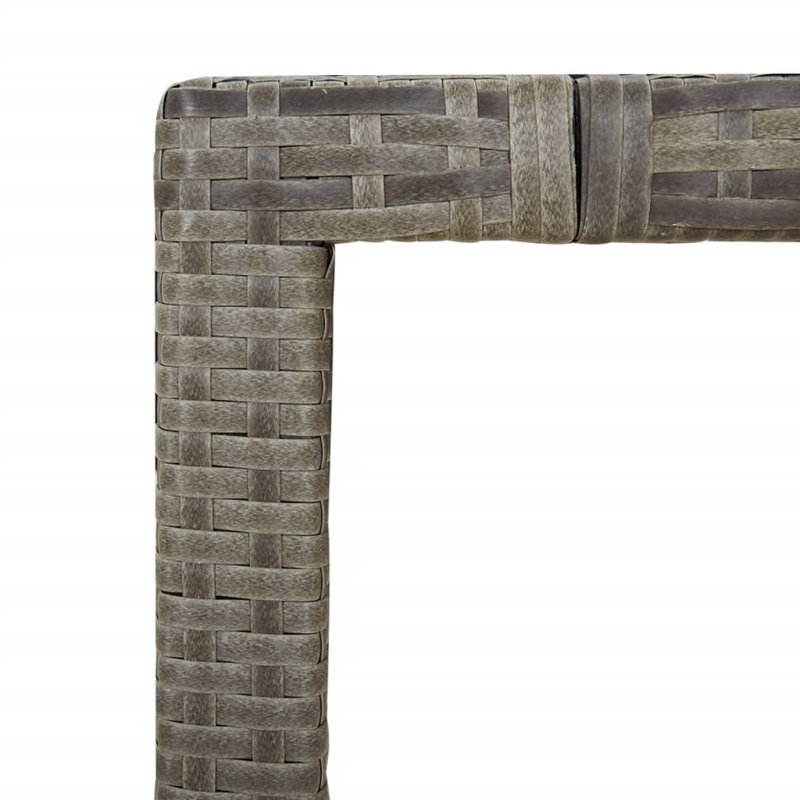 Lotoya Rectangular Wicker Outdoor Dining Table , 190cm cm W 90cm cm D, 75" H x 90" W x 190" D, Grey