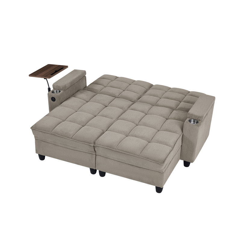 Multifunctional Sofas With Storage, Wood Frame Modern Sleeper For Home
