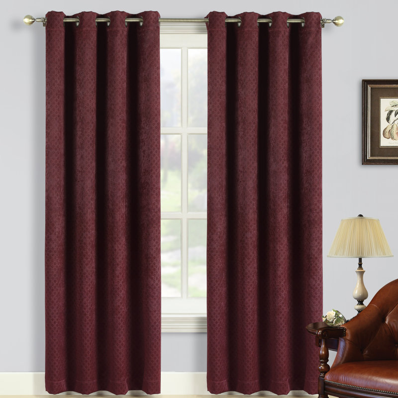Blackout Single Curtain Panel, Burgundy