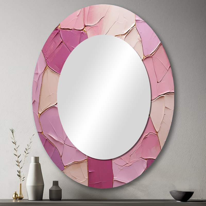 Miroir mural rose moderne rose, 43 po x 33 po