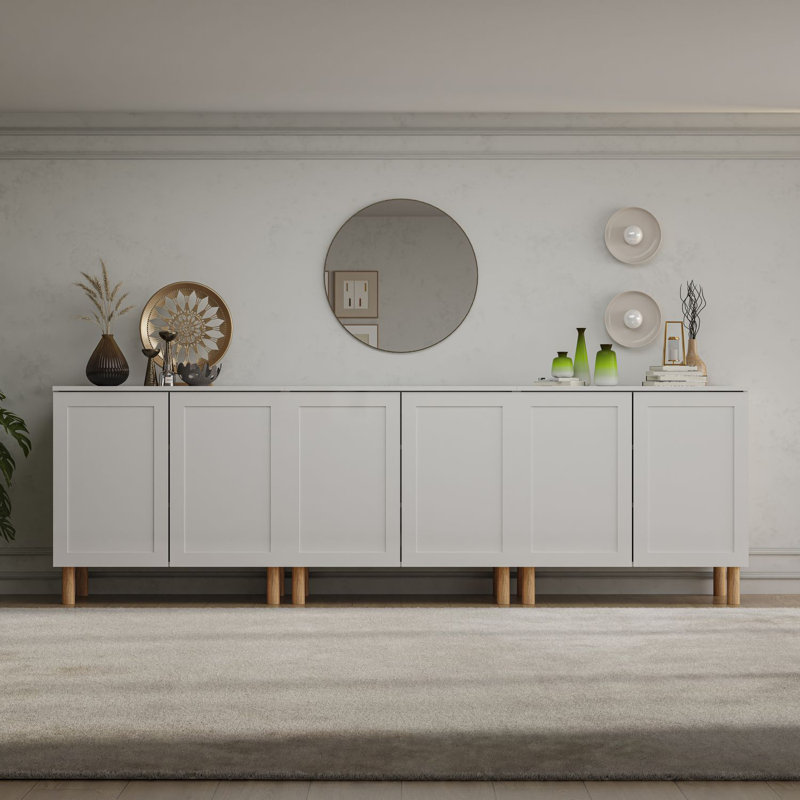Buffet de 35 po de largeur Boli, Blanc, 105" Width