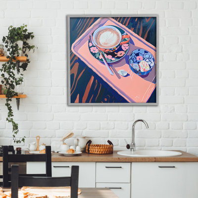 Vibrant Modern Latte Tray Framed Giclee, design by Walker Noble