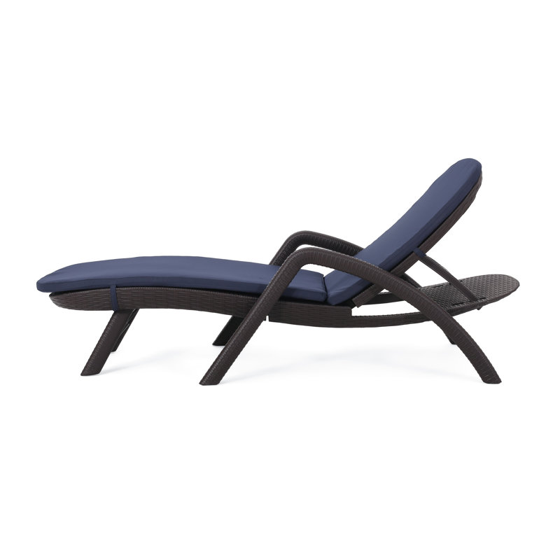 Chaise longue avec coussin - 13 po Hauteur du colis, polypropylène brun foncé doux et confortable 51,66 lb