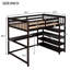 Lit mezzanine double. Comprend des tablettes sous le bureau et des tablettes de rangement. Taille du lit Livré avec une tablette.-1873348555-1873348553