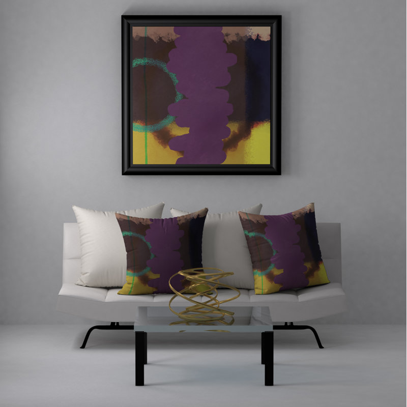 Abstract Reversible Throw Pillow, 20" H x 20" W