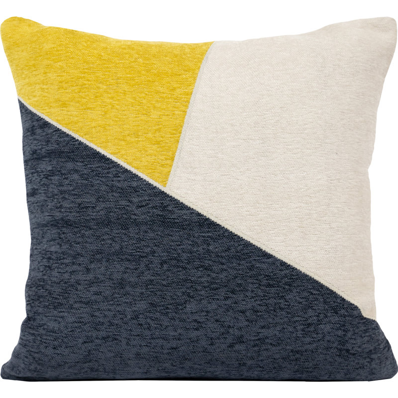Tri-Colour Block Large Decorative Throw Pillow, 20" X 20"