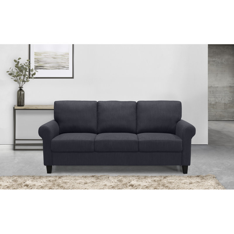 Canapé à accoudoirs roulés 80 po Homewood, Gris charbon