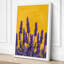 Lupines Against Gold Botanical - Wrapped Canvas-743356049-743356052