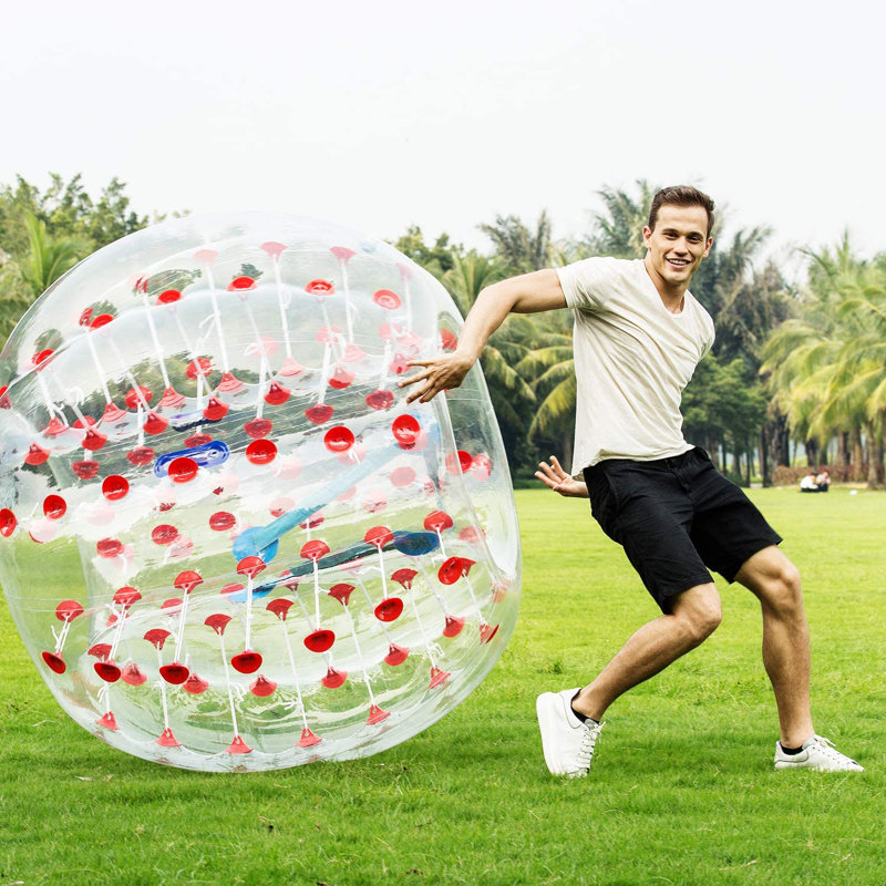 Boule gonflable gonflable, Rouge / blanc