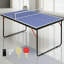 Table de ping-pong portable de taille moyenne, ensemble de tennis de table pliable compact de 4 pieds avec filet, 2 raquettes et 3 balles pour l'intérieur / extérieur, petits espaces, cadre en aluminium épaissi