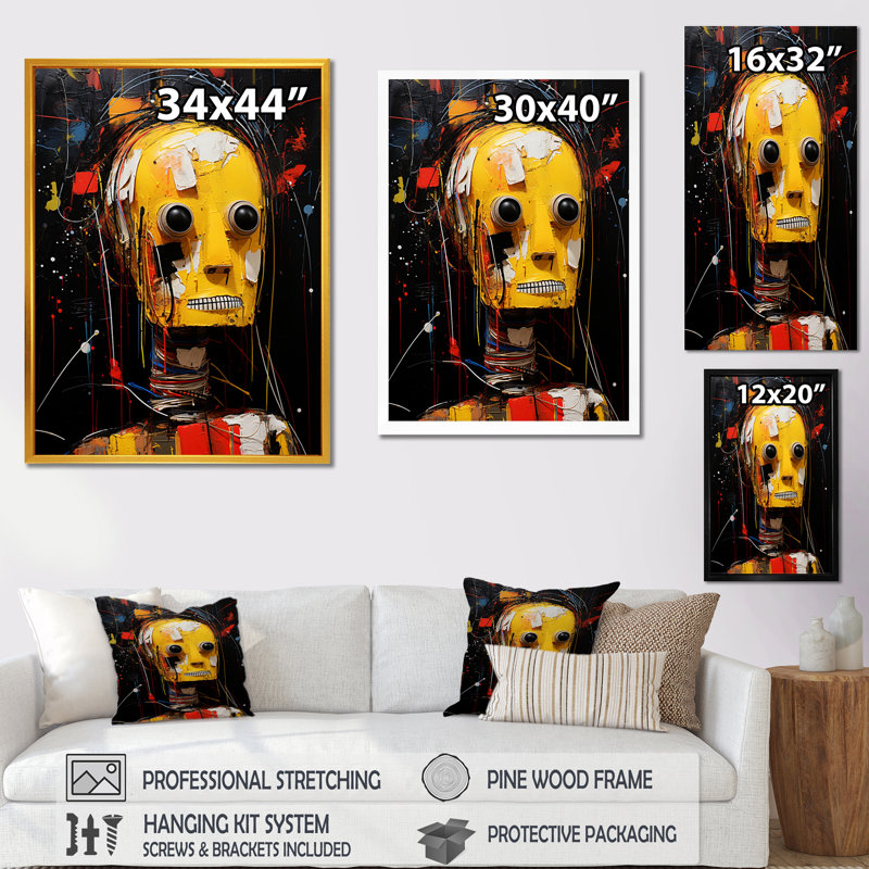 «The Rise Of Robot Portrait», Cadre flottant noir, H 20 po x l 12 po x P 1 po
