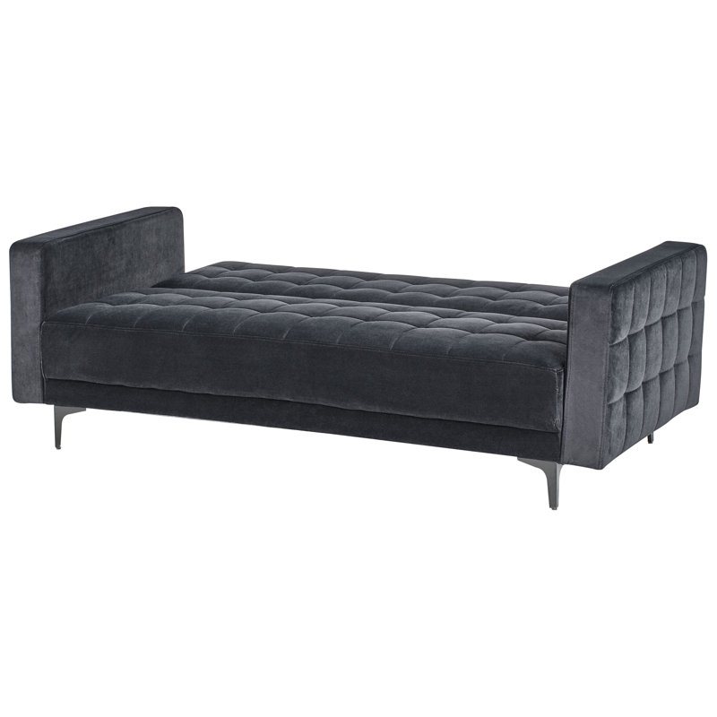Chmura 3 Seater Velvet Sofa Bed, Black