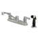 Kingston Brass NuvoFusion Two-Handle 4-Hole 8" Centerset Kitchen Faucet with Side Sprayer