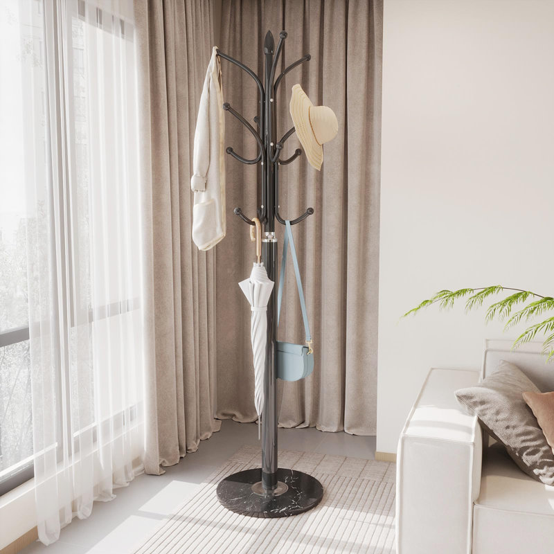 Metal Freestanding 12 - Hook Coat Rack