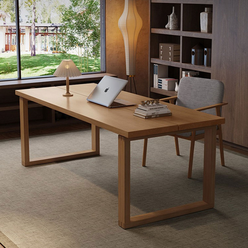 Brown Rectangular Solid Wood desk, 29.53" H x 62.99" W x 27.56" D