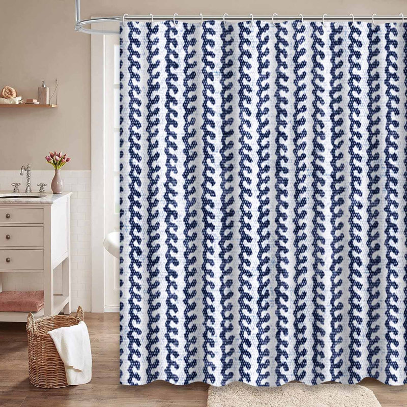 Rideau de douche Folk Stripes, L 72 po x l 78 po